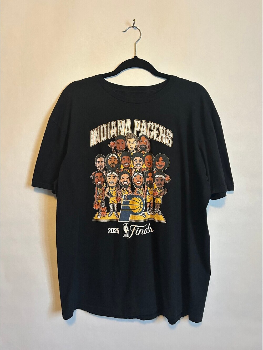 Indiana Pacers 2025 Finals "All Team Caricature" T-Shirt XL